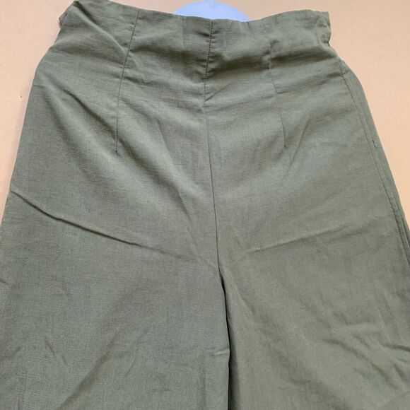 The GROUP by BABATON Olive Hi Waist Drawstring Paper Bag Wide Leg KERRI Pants - Picture 6 of 15